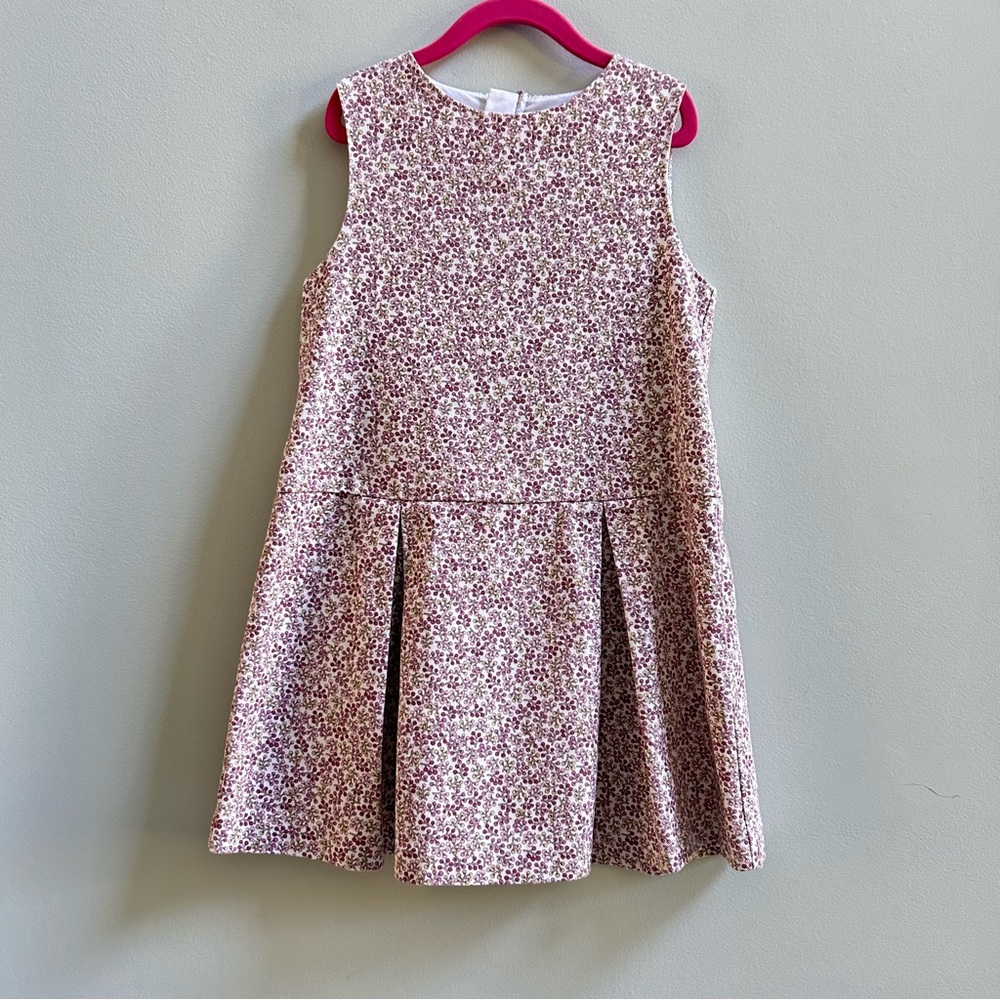 EPK Designed In France Girl Sleeveless Corduroy Floral Dress, Size 8